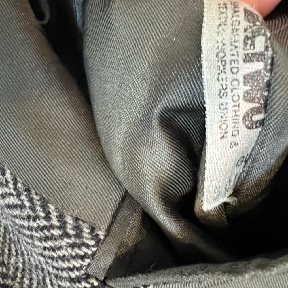 Vintage Herringbone Blazer 100% Wool Black Hart Schaffner Marx - Picture 8 of 12